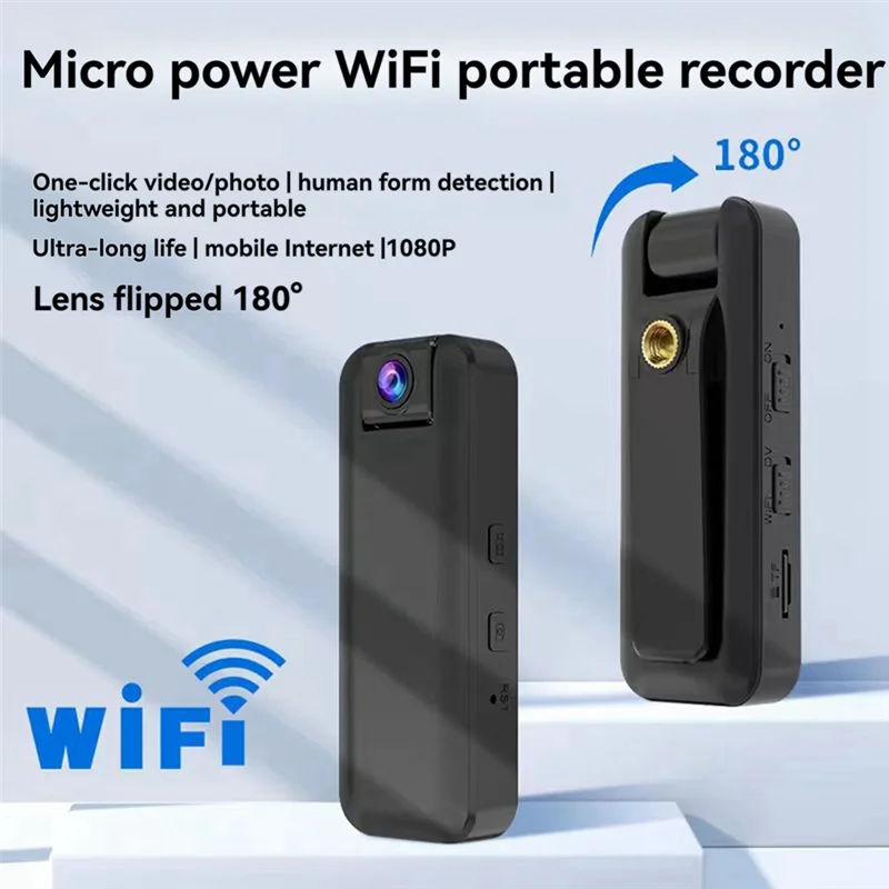 WIFI مسجل محمول HD مسجل كاميرا إنفاذ القانون المحمولة مشبك خلفي كاميرا رياضية مسجل فيديو محمول