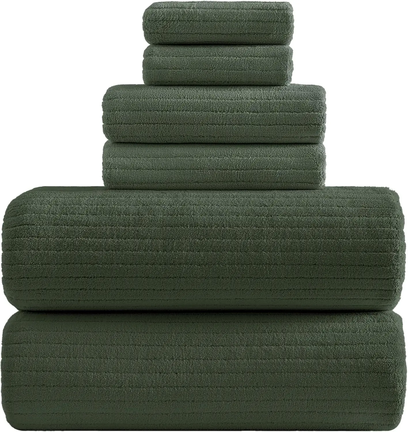 

Extra Large Bath Sheets 39x78 Set of 6 Super Soft Absorbent Microfiber Towels for Adults - Olive Green