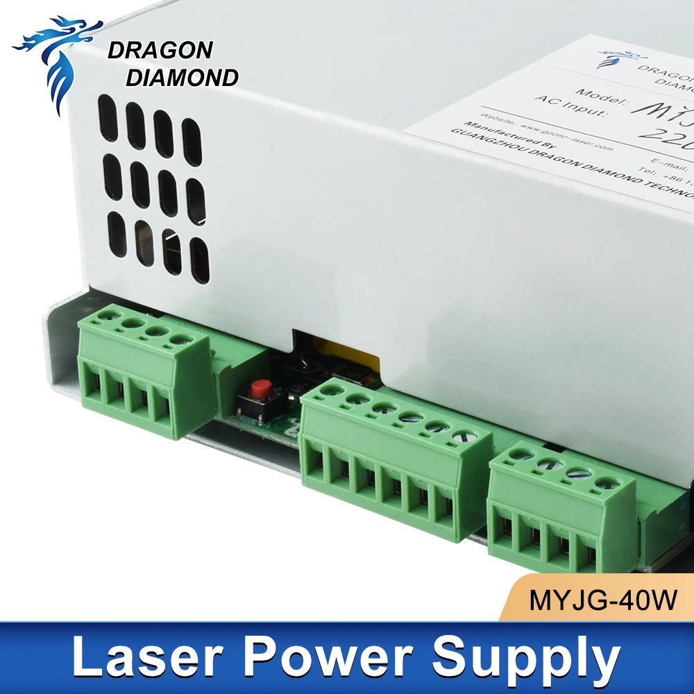 Fonte de alimentação do laser para a máquina de corte da gravura do tubo, série K40, 40W, CO2, MYJG-40, 110V, 220V
