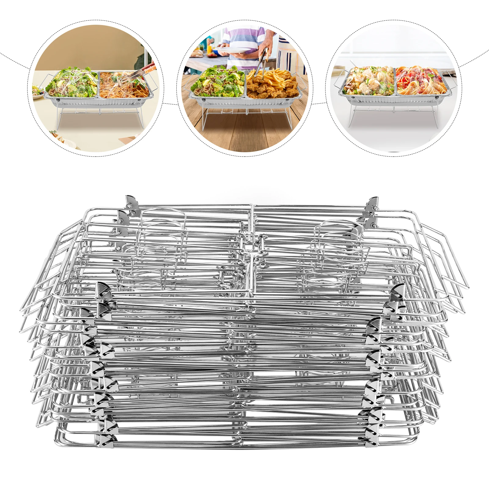 24 Pcs* Chafing Wire Racks Buffet Stand Full Size Chafing Food Warmer Dish Stand