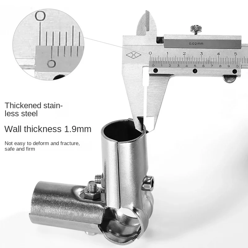 Tube Connector 25mm Tube Pipe Clamp More Strong No Rust for DIY Clothes Display Rack So Strong Stainless Steel