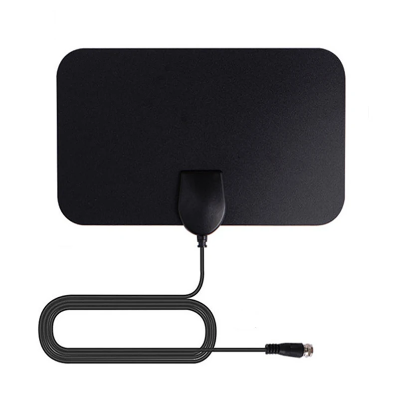 Antenne TV numérique 4K 150 Miles 1080P, amplificateur DVB-T, HD, plat, intérieur actif 25DBi, gain élevé pour boîtier TV VHF UHF, réglage plat