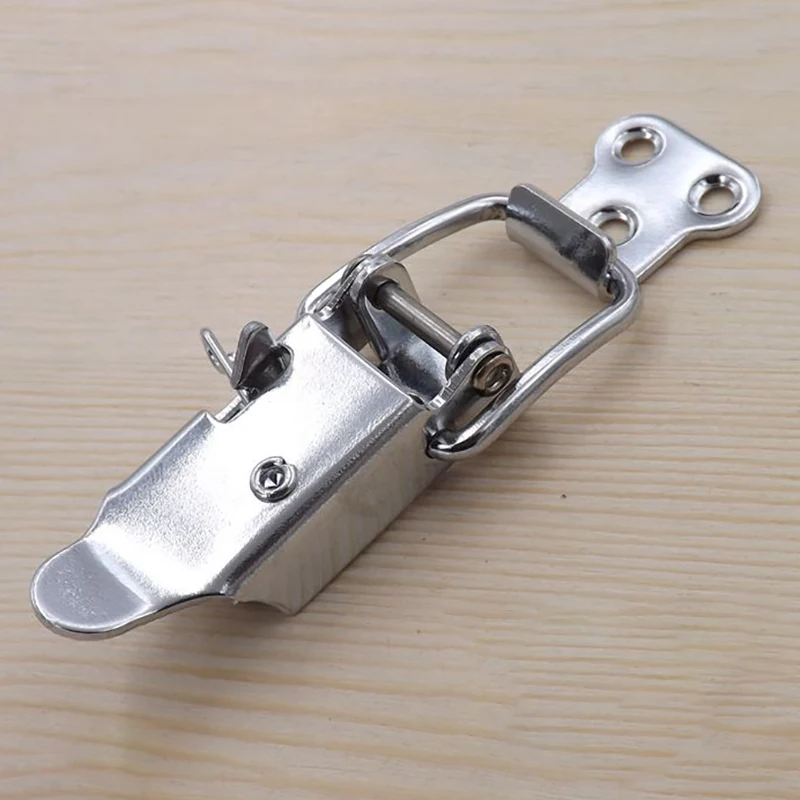 1pcs Hardware Hasps Semi-Automatic Industrial Lock Semi-Automatic Lock Insurance Lock Catch Hasp Buckle For Box