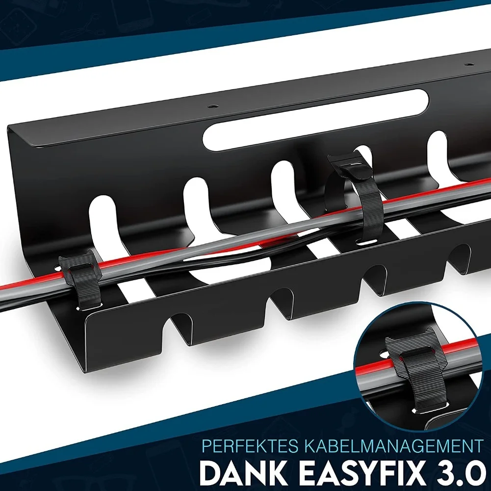 

Under Desk Cable Tray with Steel Material Black for Workspace Organization Tidy Your Desk with Cable Holder 40x10 5x8cm