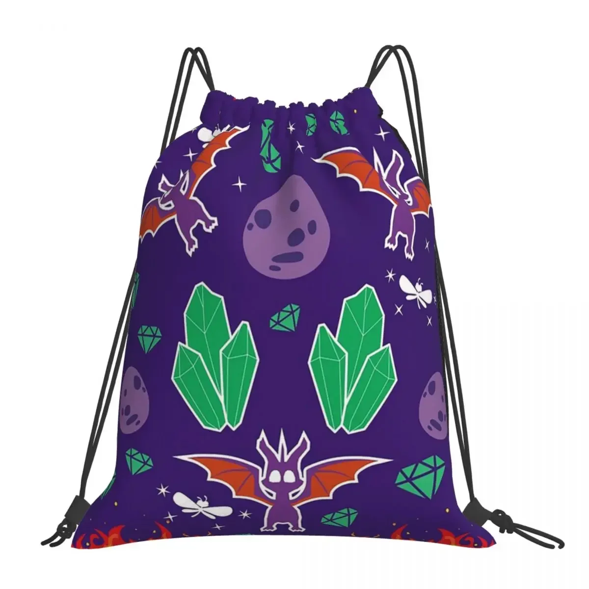 

Flame Spyro Pattern Backpacks Multi-function Portable Drawstring Bags Drawstring Bundle Pocket Shoes Bag BookBag For Man Woman