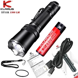 KLARUS  XT11R Tactical Flashlight LUMINUS SST 40 1300LM Rechargeable Torch Lighter with 18650 Battery for Camping Hiking