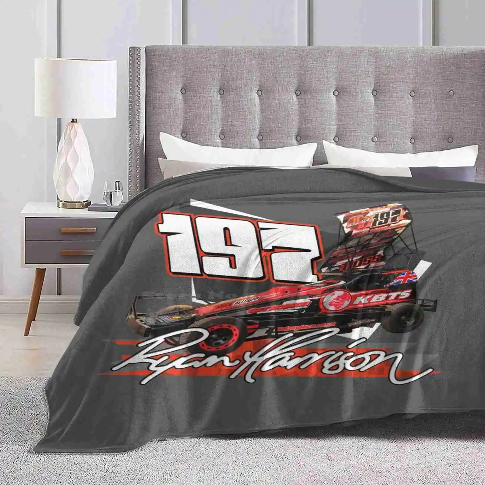 197 Ryan Harrison Brisca Stock Car 2021 Best Selling Room Household Flannel Blanket Stockcars Sport Speed Oval Track Brisca