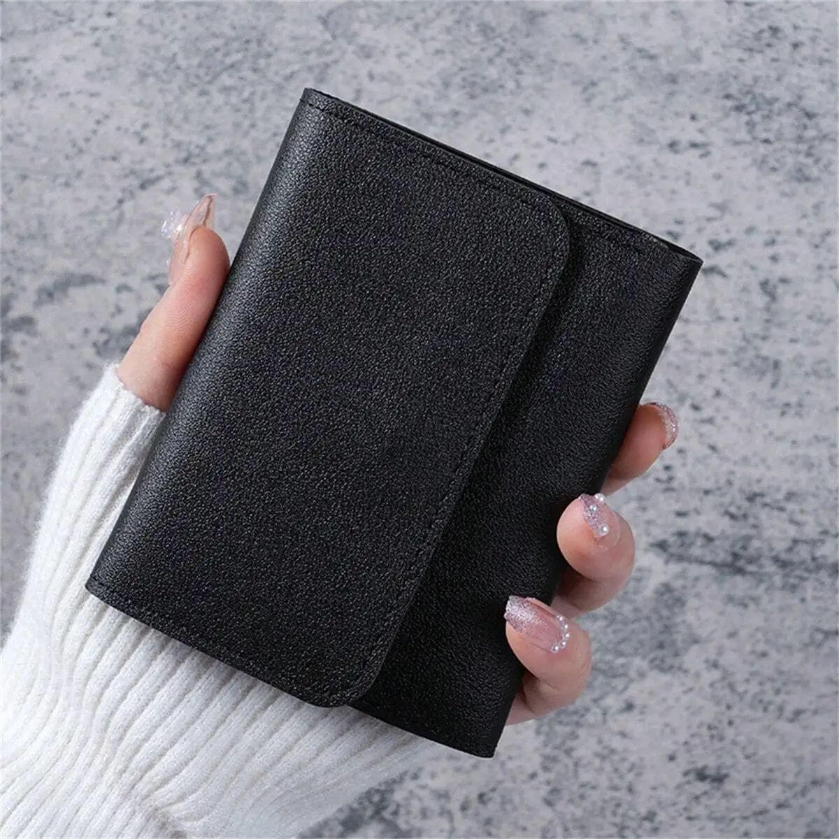 Simple Short Women's Wallet Student Ticket Holder Multi-Functional Card Holder 30% Off Change Ultra-Lightweight Glossy Wallet Ba