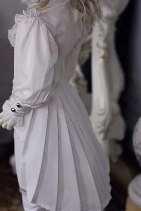 ملابس دمى مخصصة 1/4 1/3 BJD قميص فستان طويل، ربطة عنق، طقم سراويل ملابس شحن مجاني