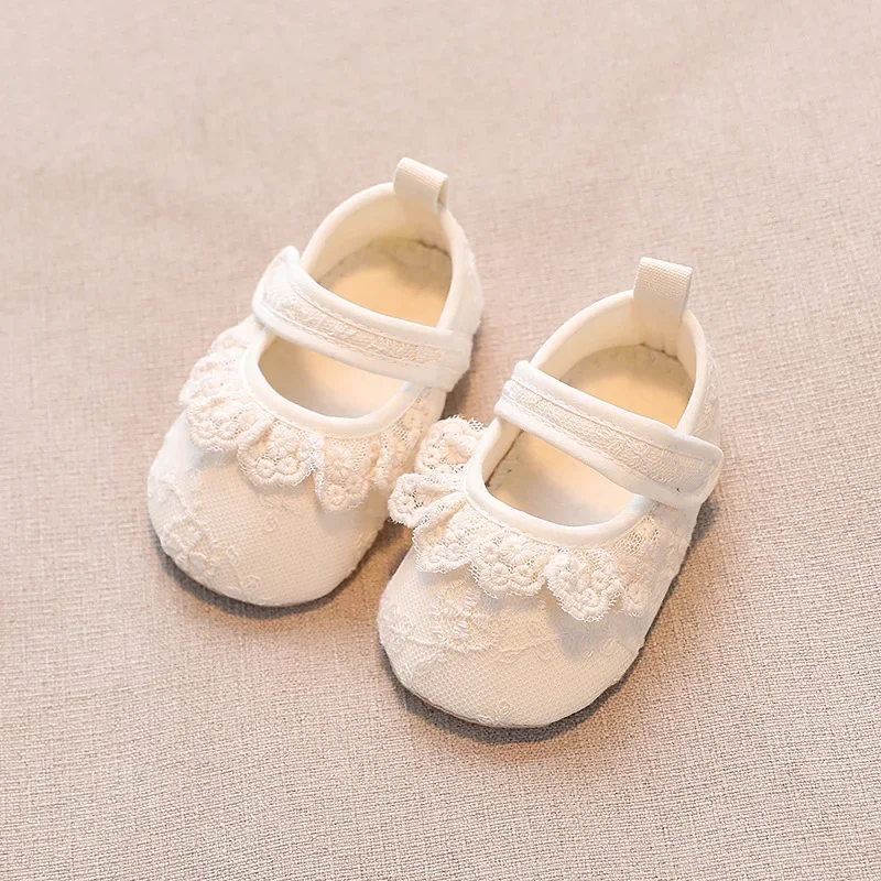 Spring Autumn New Baby Lace Princess Shoes Korean Infant Girl Antiskid Soft-soled Indoor First Walkers Shoes for 3-18 Months