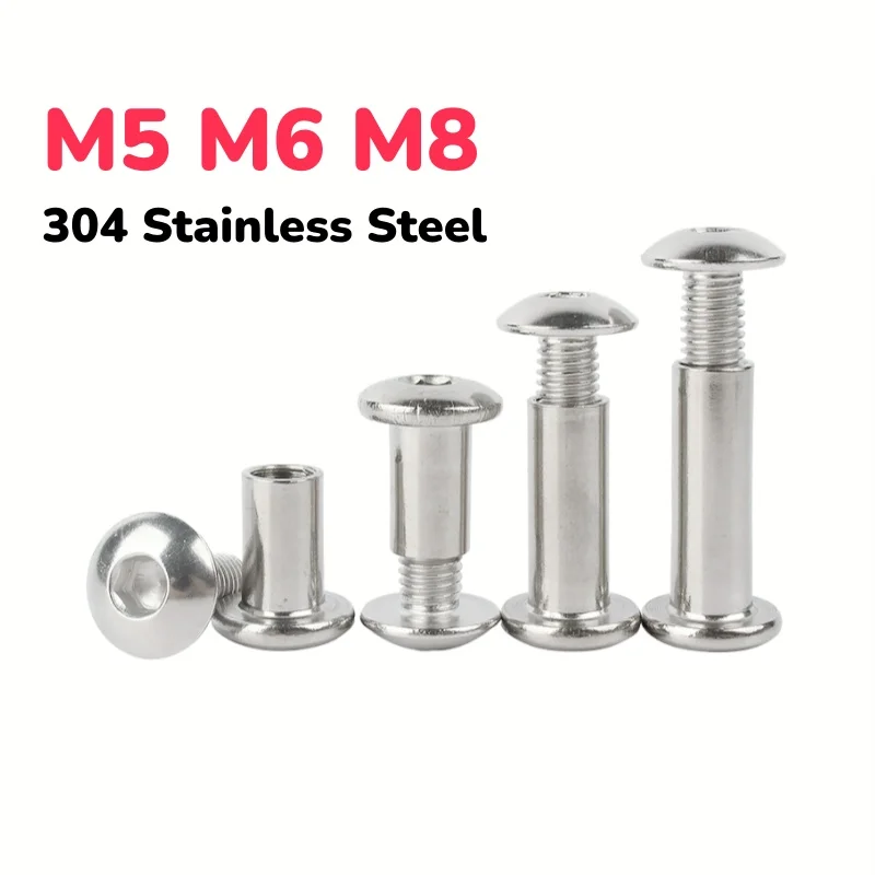 

304 Stainless Steel Hex Hexagon Socket Head Furniture Rivet Connector Insert Joint Sleeve Cap Nut M5 M6 M8