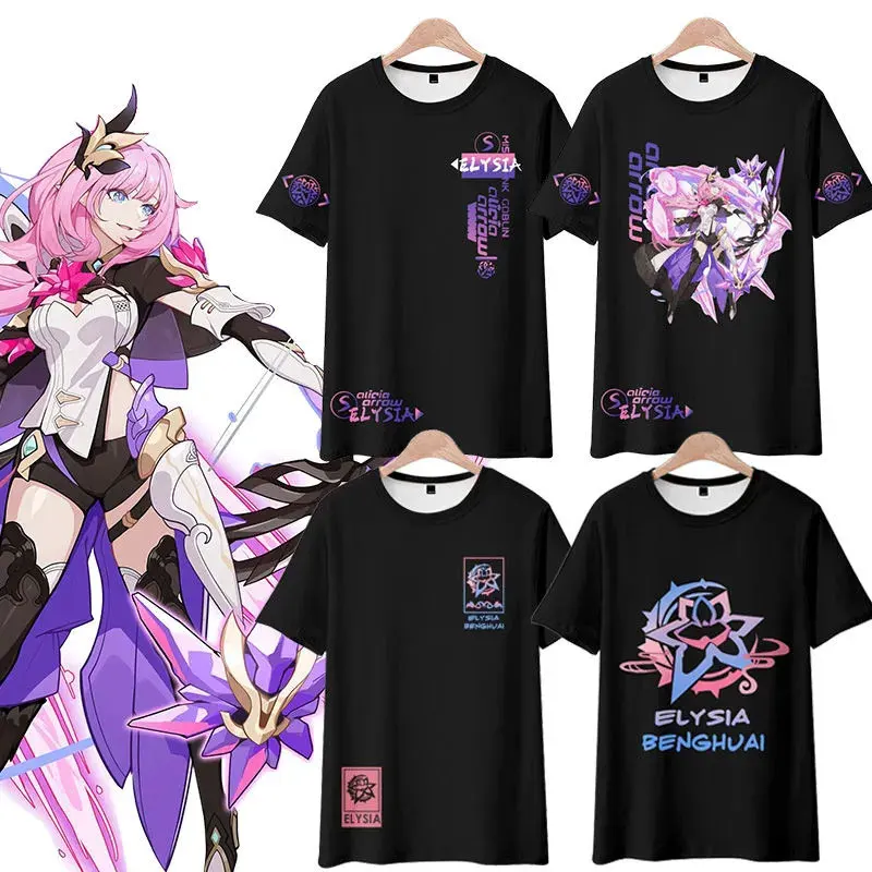 

Honkai Impact 3rd 3D Print T Shirt Women Men Summer Fashion O-neck Short Sleeve Funny Tshirt Graphic Tees Elysia Cosplay Costume