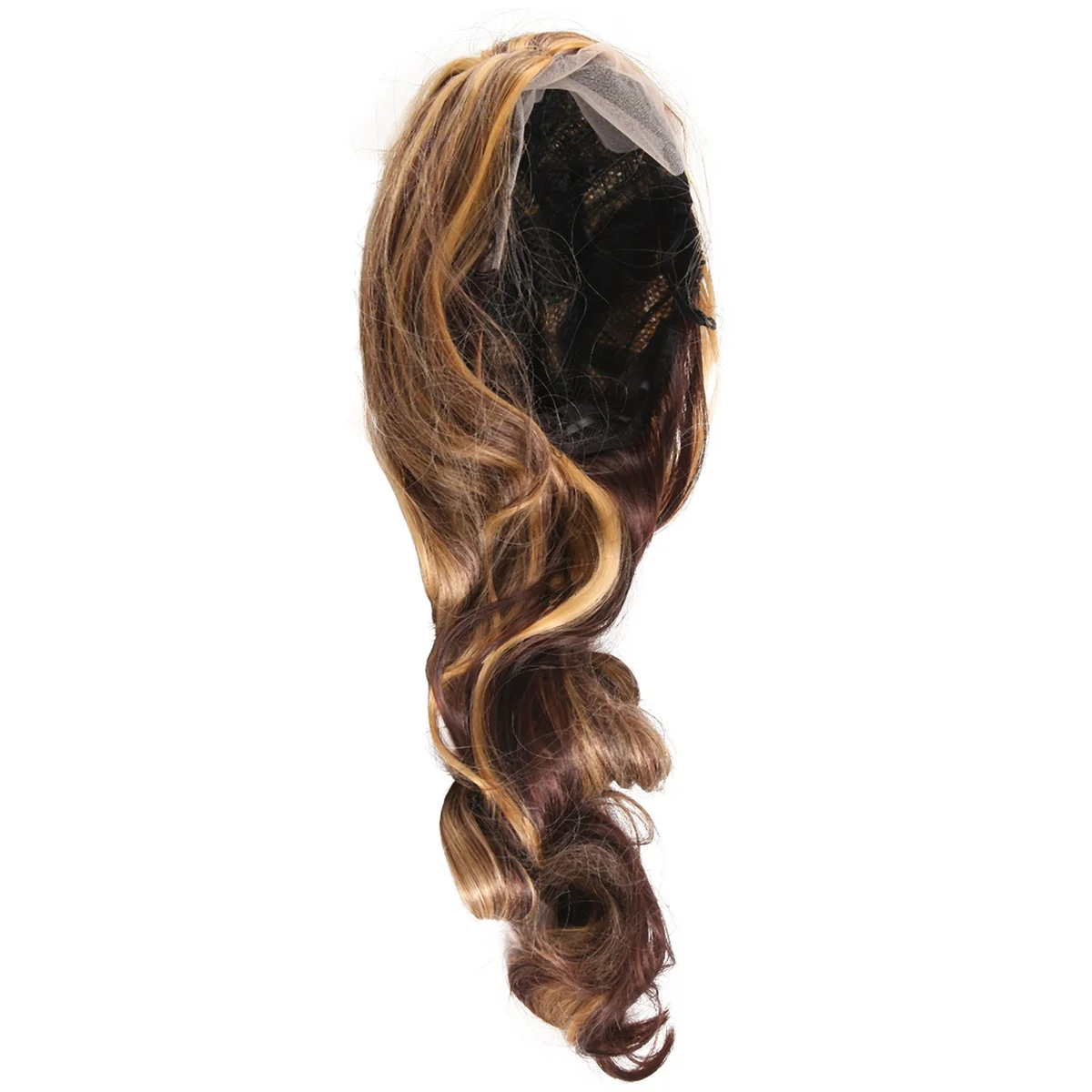 Longo Curly Big Wave Frente Lace Wig, europeus e americanos, Piano Cor, Perucas de Cabelo Feminino, Fibra Química, 26"