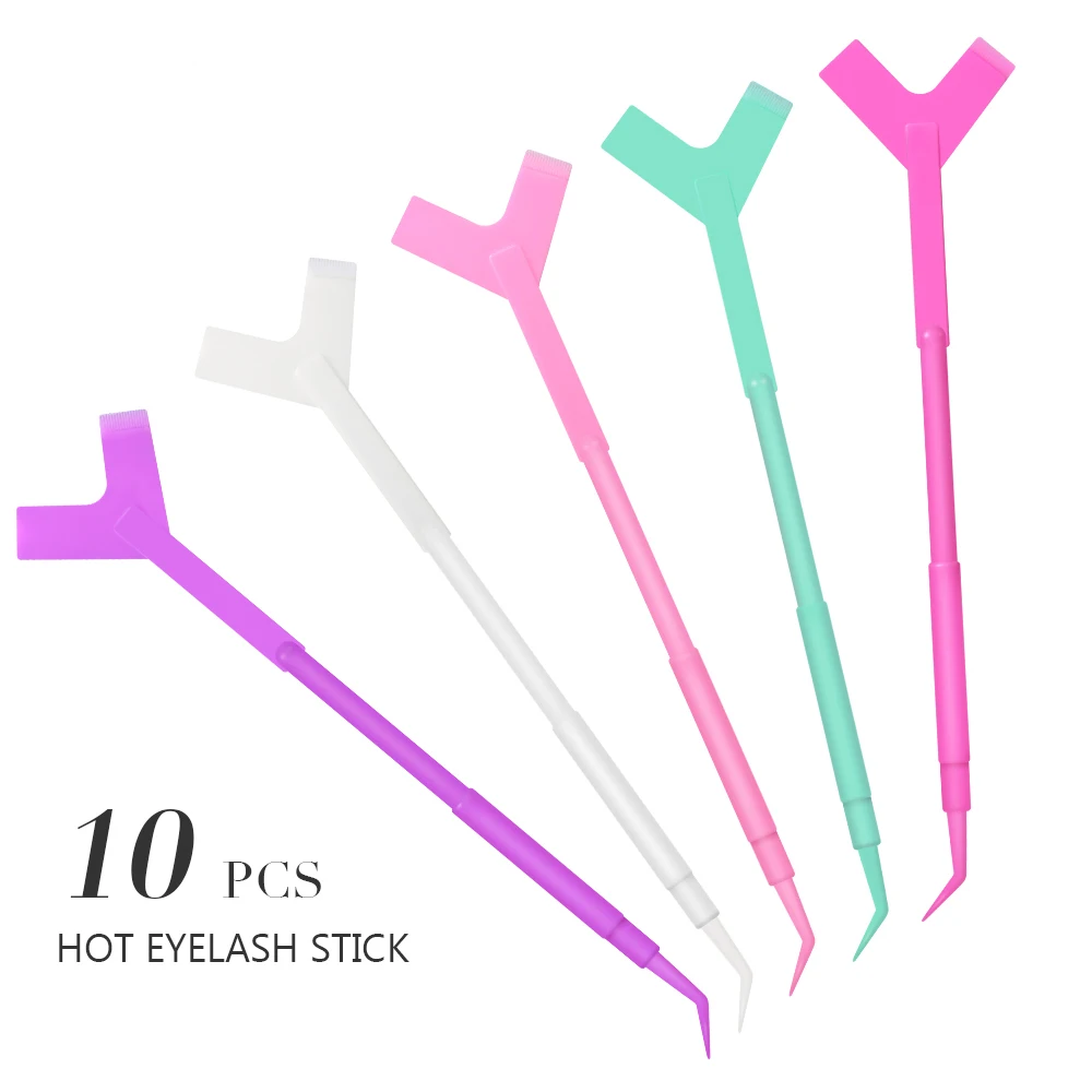 

10Pcs Reuseable Eyelash Perming Stick Tool Y Shape Comb Lash Extension Lifting Curler Applicator Make Up brushes