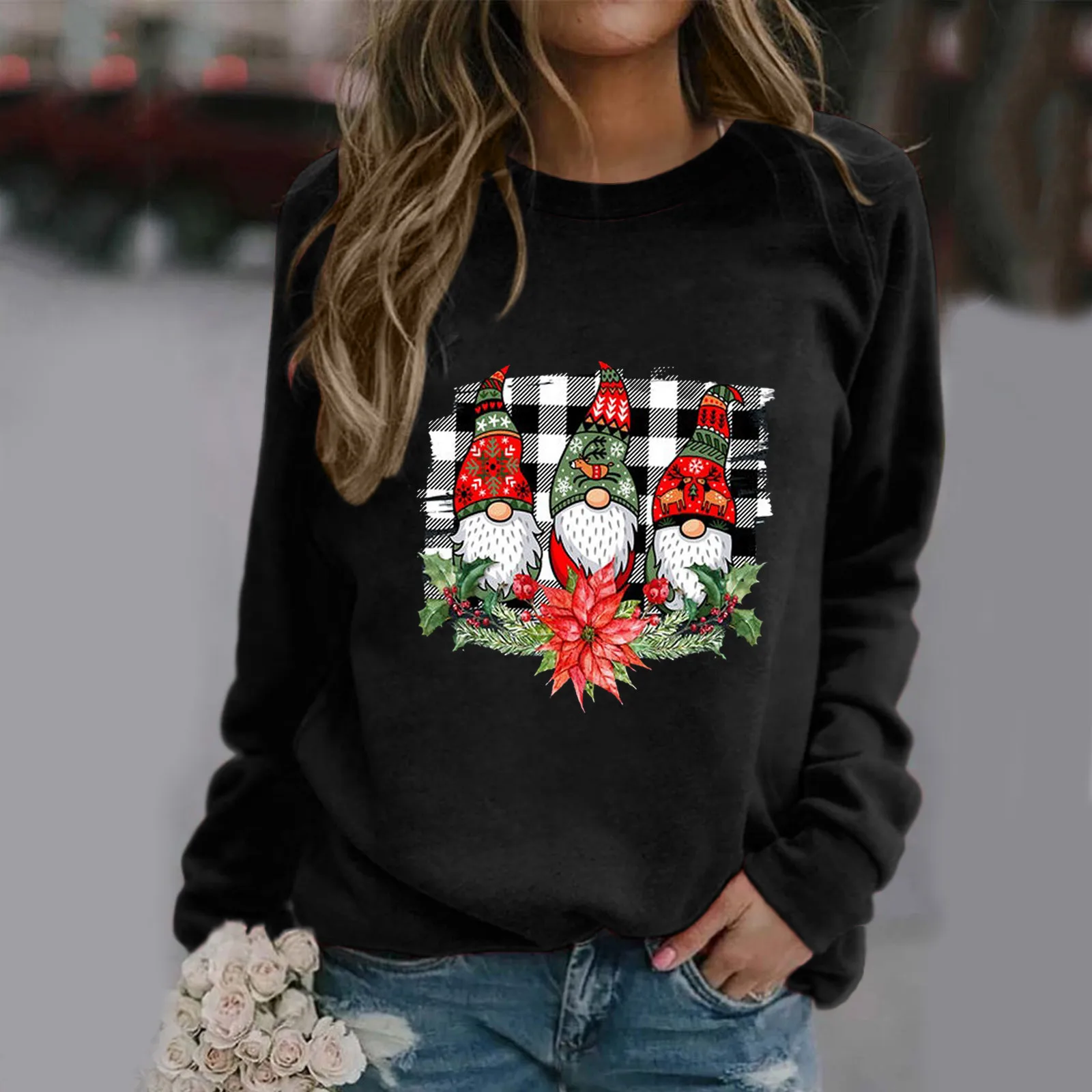 

Womens Quarter Zip Pullover Sweater Women Christmas Printing Casual Pullover Sweatshirts Long Sleeve Zip Front Hoodie Women