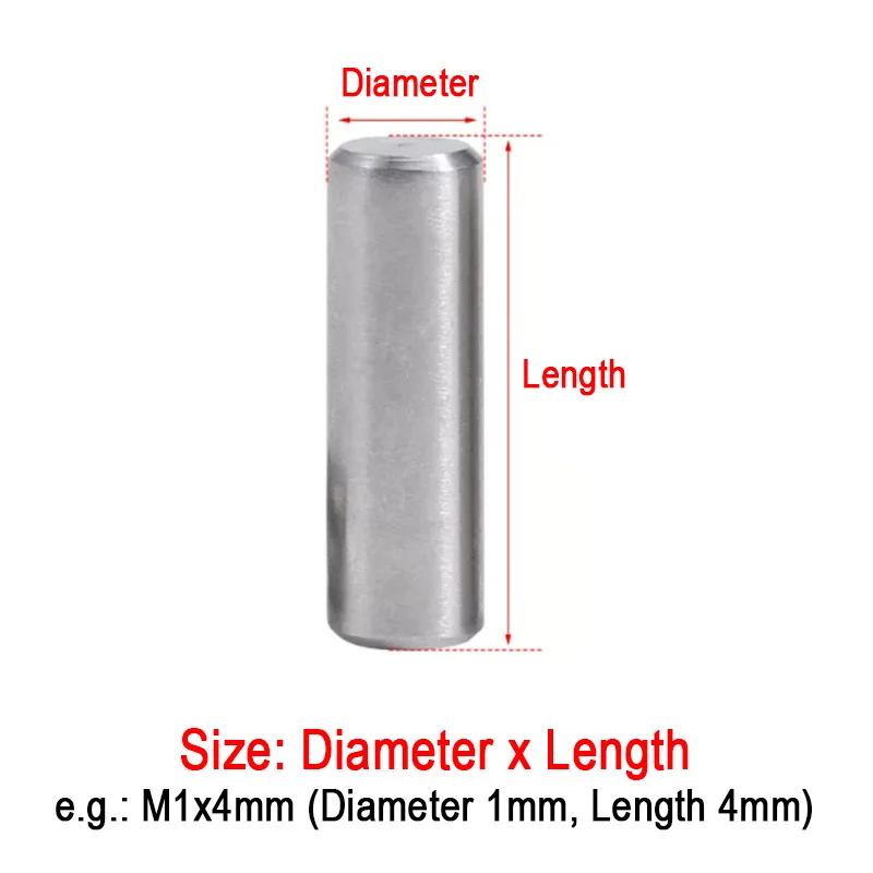 M1 M1.5 M2 M2.5 M3 M3.5 M4 M5 M6~M10 Cylindrical Locating Dowel Pin GB119.1 304 Stainless Steel Fixed Shaft Pins Round Solid Rod