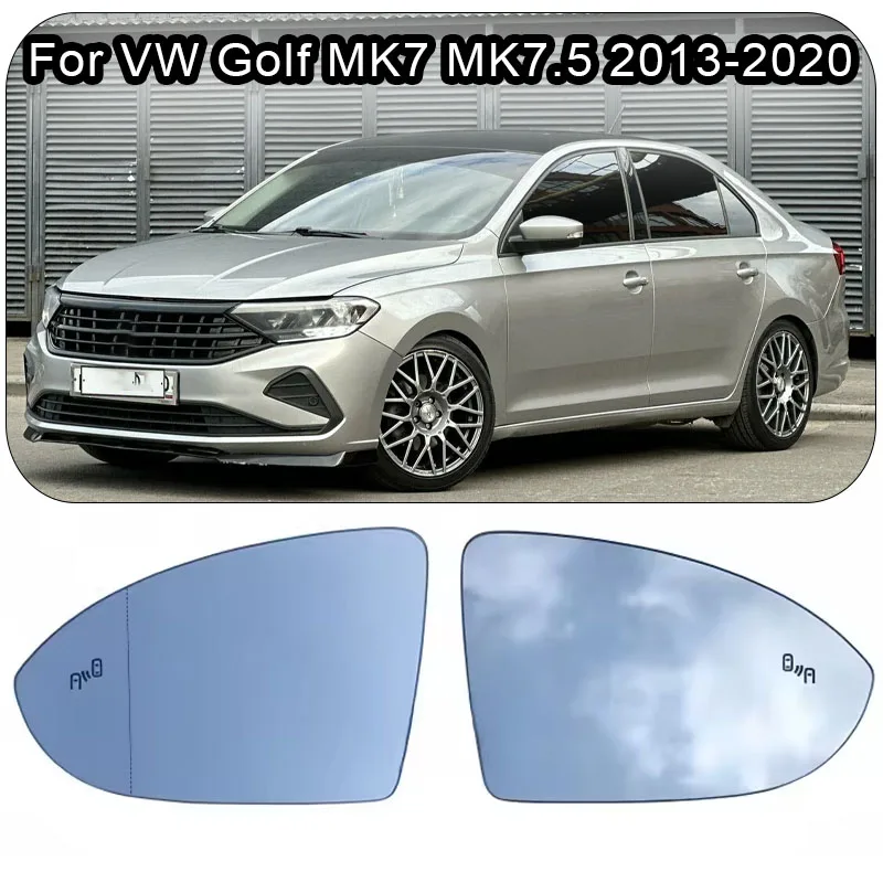 

For VW Golf MK7 MK7.5 2013 2014 2015 2016 2017 2018 2019 2020 White Rearview Mirror Heating Glass 5G0 857 521 M / 5G0 857 522 M