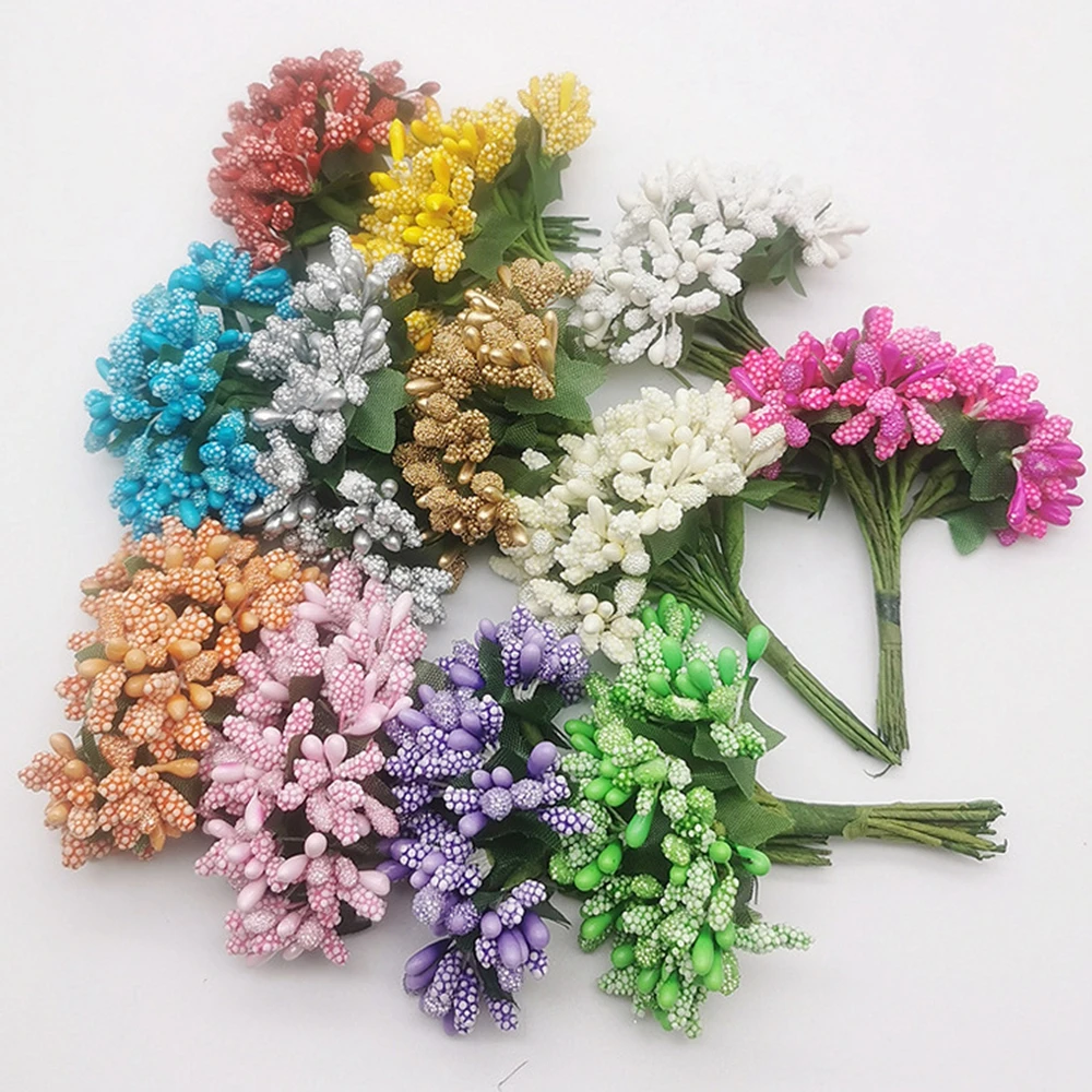 Wreath Wire Stem Wedding Decoration Marriage Box DIY Berries Stamen Artificial Flower Fake Flower Home Decor