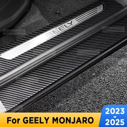 Car Door Sills Scuff Plate Threshold Protector Interior Imitation Carbon Fiber Sticker Accessories For GEELY MONJARO 2023-2025