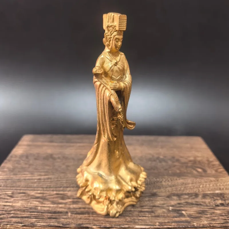 Mazu standing , Goddess of Heaven bronze statue, folk furniture ornament, metal craft