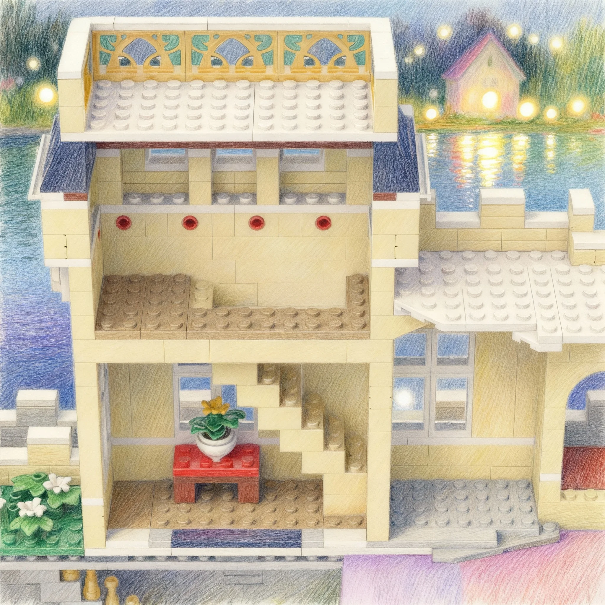 

954pcs MOC Set Castle Enclosure Disneieny Model Building Blocks Construction Education Christmas Gift Creative Toys Brick Kids