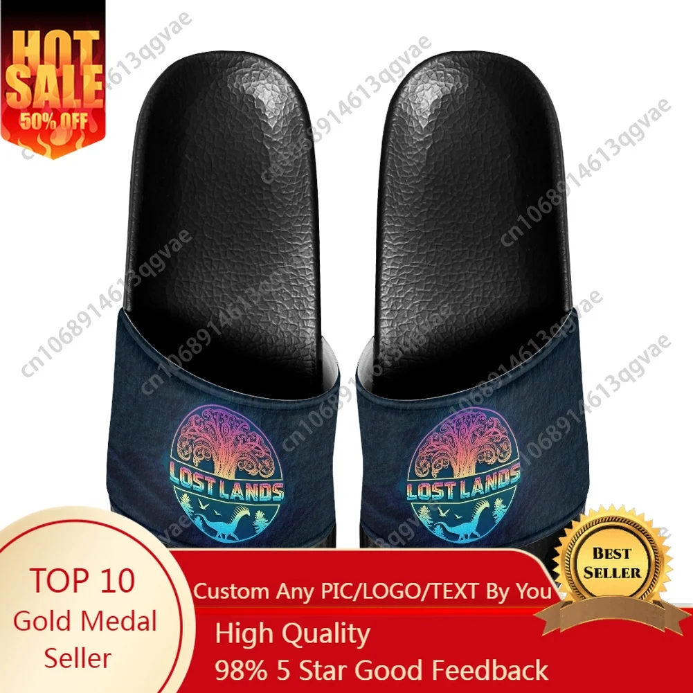 

Lost Lands Music Festival Dinosaur Theme Slippers Home Water Shoes Men Women Teenagers Beach Pool Sandals Custom Summer Slipper