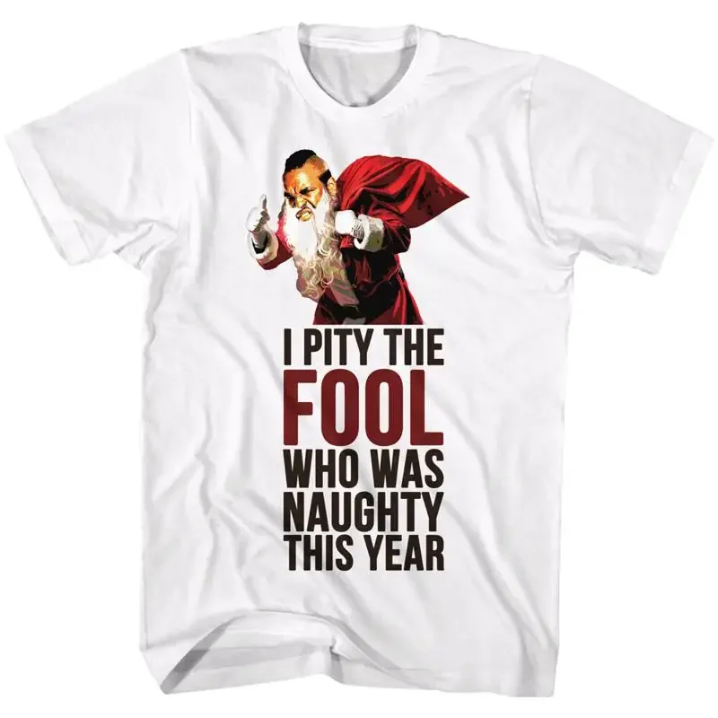 Mr T Christmas Santa T I Pity The Fool Men's T Shirt The A Team B.A. Baracus