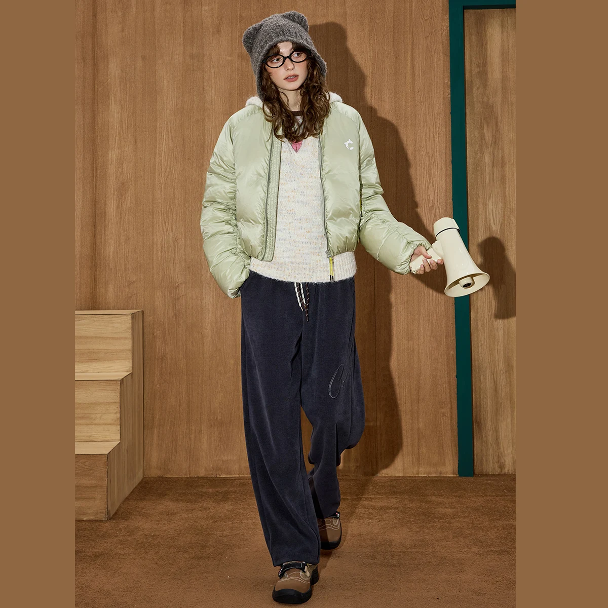 2025 Winter Damen 90 % Daunenfüllung Kurze Pufferjacke Übergroßer Mantel Warmer, lockerer Passform-Parka mit Kapuze Schicke gesteppte Oberbekleidung