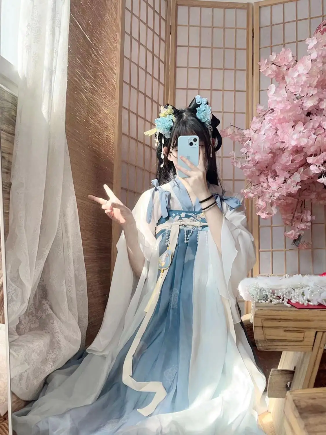  مجموعة تانغ سلالة هانفو - تنورة نسائية بطيات مطبوعة من Ruqun، ملابس صيفية من Han Elements، زي صيني للارتداء اليومي #3