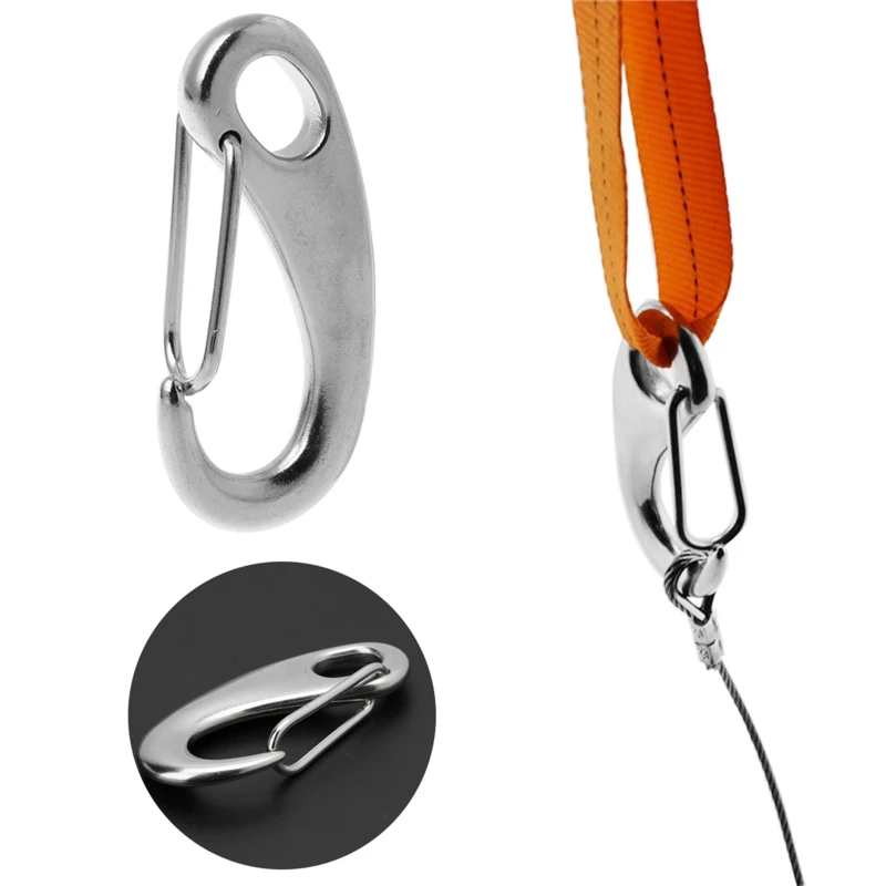 Móc khóa Carabiner, Móc khóa hình quả trứng, Tất cả trong một bằng thép không gỉ để đi bộ đường dài và cắm trại, Đai móc khóa