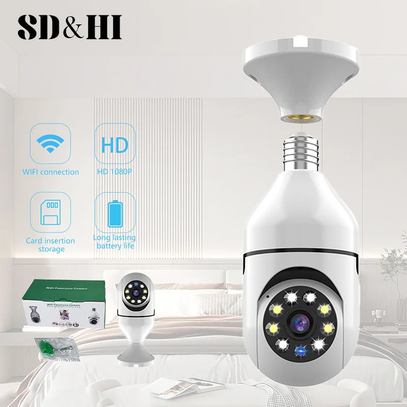 

Bulb Surveillance Camera Full Color Night Vision Indoor Security Monitor HD Wifi Surveillance Camera Smart Home