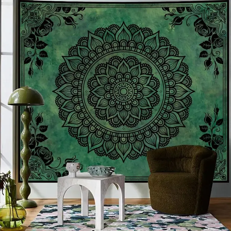 VIKAMA Bohemian Mandala Tree of Life Tapestry, Sun Moon Hippie Wall Hanging, Aesthetic Bedroom Dorm Living Room Decor