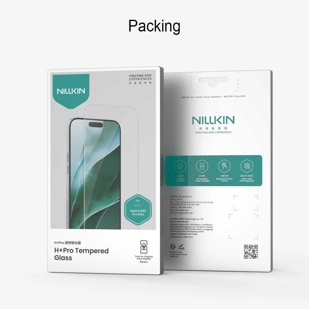 NILLKIN – folia ochronna na ekran z hartowanego szkła 9H, odporna na pęknięcia, przeznaczona do modeli POCO F9 Ultra, F9 Pro, F8 Ultra, F8 Pro oraz serii H + Pro. — zdjęcie produktu 6