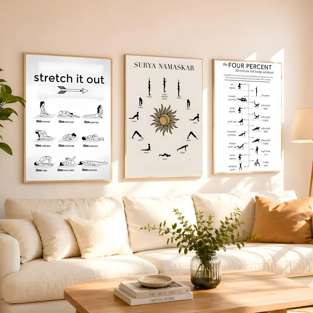 Pilates Simple Poster 1PC HD Matte Peel And Stick Wall Decor For Bedroom Living Room Dorm Office