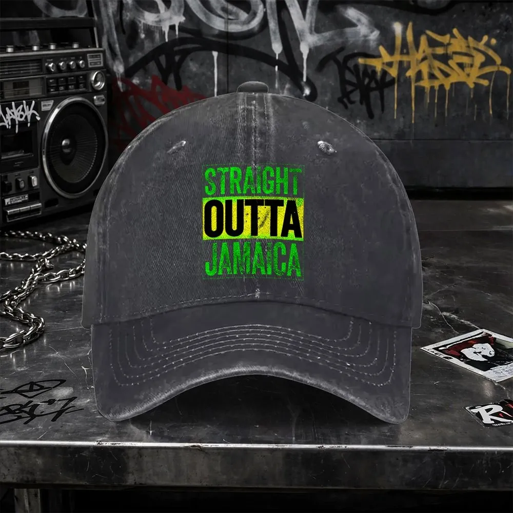 Straight-Outta-Jamaica-Vintage-Washed-Baseball-Cap-Unisex-Outdoor-Casual-Street-Style-Hat