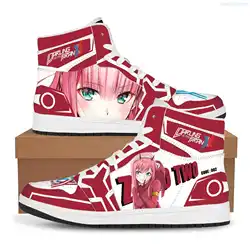Anime Zero Two 02 shoes DARLING FRANXX Customized sneakers Low cut shoes version Cute comic style Gifts male female Cosplay