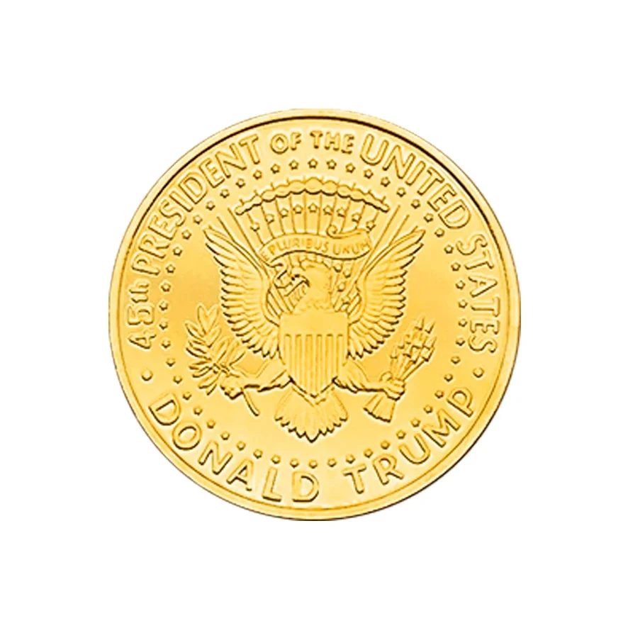 2024  Shooting  Makes Me Stronger Election Gold Plated Coin Donald Trump Never Surrender Metal Commemorative Coin Badge