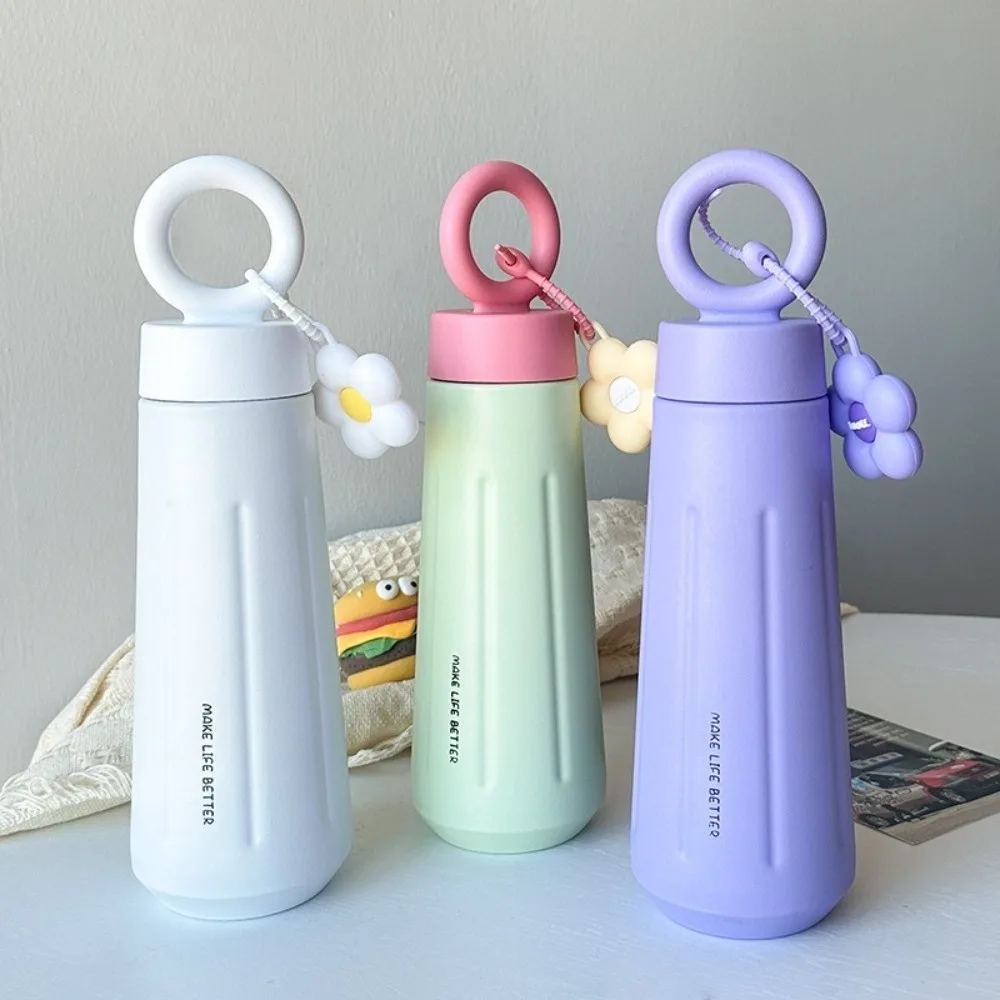 450ML Capacity Stainless Steel Insulated Cup Vacuum Insulation Sunflower Pendant Petal Water Cup Portable Thermos Bottle