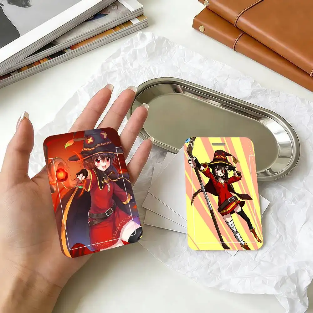 Megumin Konosiba Funny And Humorous Animation Black Lanyard Card Holders Student Meal Cards And Campus Ids School