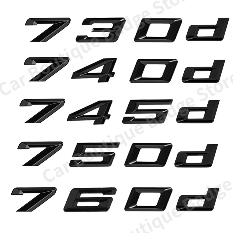 

3D ABS Car Trunk Letters Logo Badge Emblem Styling Decals Sticker For BMW 7 Series 730d 740d 750d 760d E65 E66 F01 F02 G11 G12
