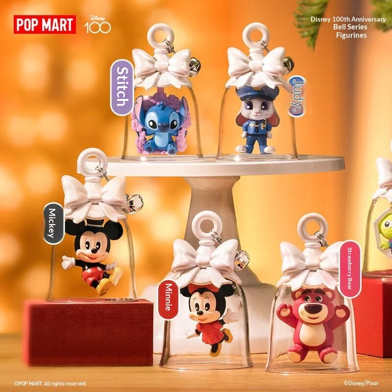 

New Authentic POP MART Pompoko Disney Anniversary Bell Series Strawberry Bear And Judy Figure Blind Box Goods In Stock