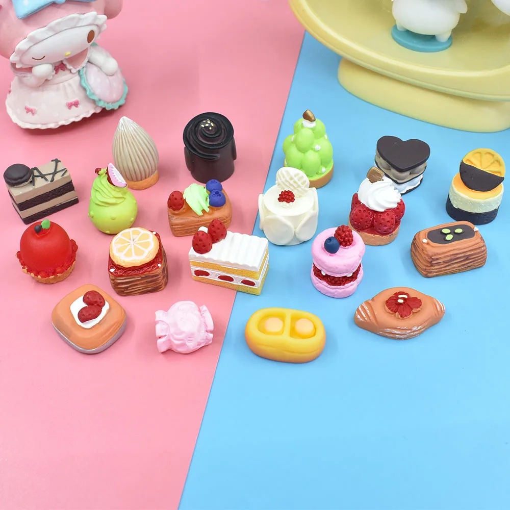 10Pcs/Set 1:12 Mini Food Drink Cakes Bread Candy Donut Fruits Miniature Scene for Blyth Barbies BJD Doll Kitchen Accessories