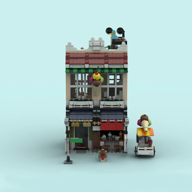 

1073pcs MOC Ice Cream Noodle Shop Modification 2x Sets Creator 3 1 Model Building Blocks Christmas Gifts Construction Toy Brick