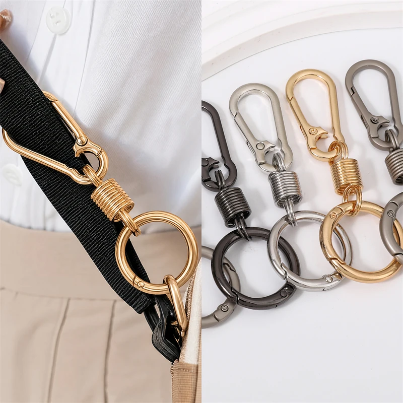 1Set/bag 85mm Colorful Alloy Keychain Pendant Set, Outdoor Travel Bag Anti-theft Buckle For Making DIY Jewelry Handmade Supplies