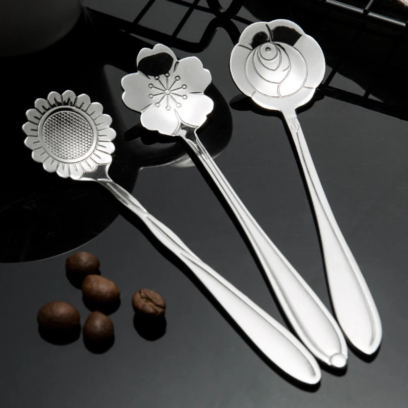 Silver Durable Stainless Steel Spoon Dessert Spoon Ice Cream Candy Tea Spoon Tableware Kitchen Accessories