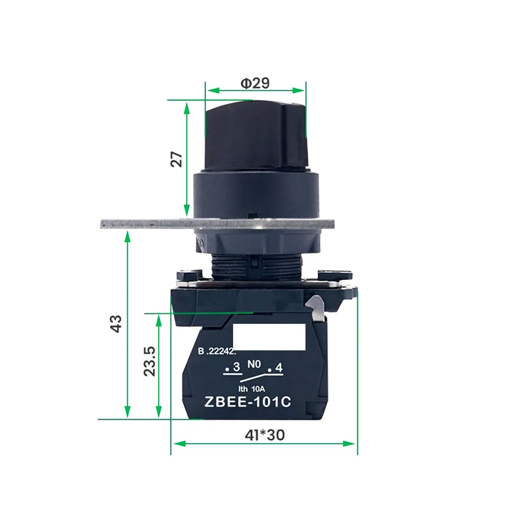 الأصلي ل شنايدر 2 التروس/3 التروس مفتاح جهاز انتقاء 22 مللي متر XB5AD21/AD33/AD53 اتصال مفتوح إعادة ضبط ذاتي/قفل ذاتي 2NO/1NO1NC #6