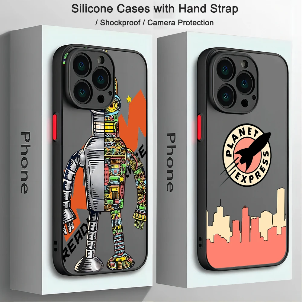 Funny Futuramas Robot Bender Phone Case For Samsung S24 S23 S22 S21 S20 S10 FE Note20 Note10 Plus Ultra Lite 5G Matte Cover