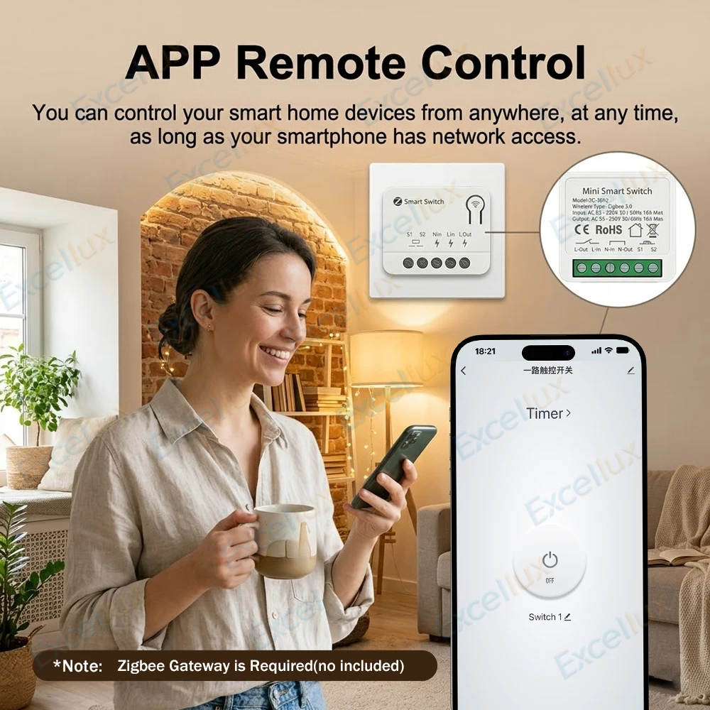 Zigbee 3.0 Mini Smart Switch Module 1/2/3CH 10A/16A Smart Home Automation DIY Relay Breaker Works With Smart Life Tuya Z2M Alexa