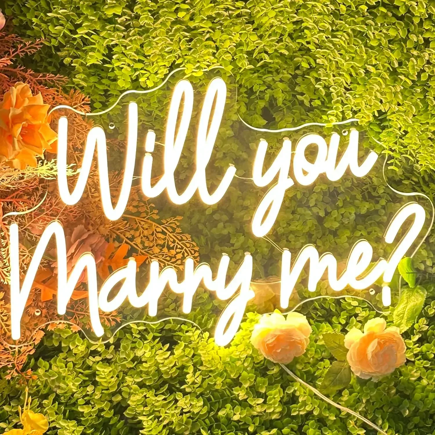 Will You Marry Me LED Neon Sign Lights, Romantic Wedding Decor, Wall Hanging Neon Light for Wedding Party & Bedroom Decoration