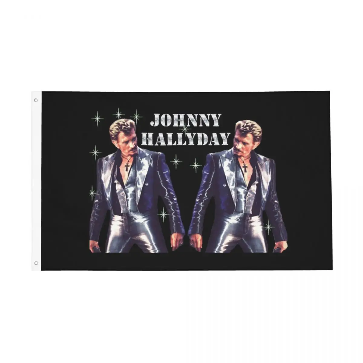 Johnny Hallyday Rock Music French Singer Flag Indoor Outdoor Banner 2 Grommets Decoration Double Sided 2x3 3x5 4x6 FT Flags